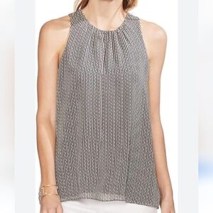 Vince Camuto size small women's sleeveless Sahara muses black‎ and white blouse